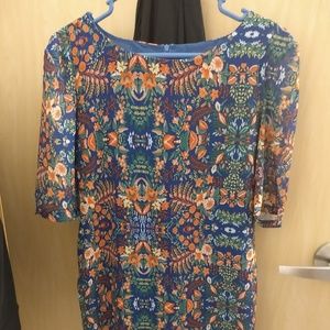 Psychedelic print mini shift dress